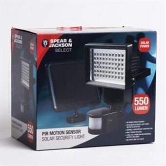 Home Bargains Spear & jackson: pir motion sensor solar security light offer