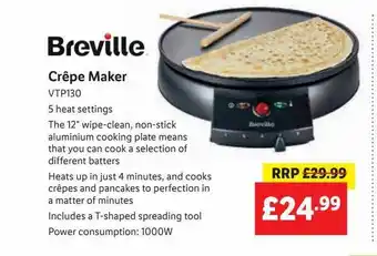 Lidl Breville crêpe maker vtp130 offer