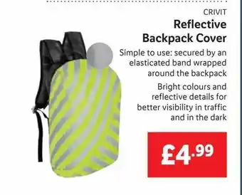 Lidl Crivit reflective backpack cover offer