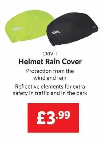 Lidl Crivit helmet rain cover offer