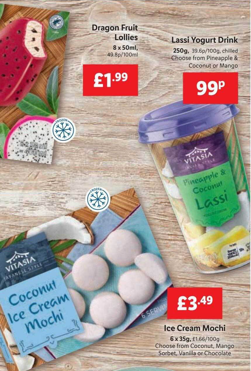 Dragon Fruit Lollies Lassi Yogurt Drink Ice Cream Mochi Offer At Lidl