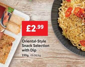 Lidl Oriental-style snack selection with dip offer