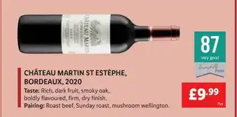 Lidl Château martin st estèphe bordeaux 2020 offer