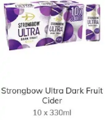 Morrisons Strongbow Ultra Dark Fruit Cider 10 x 330ml offer