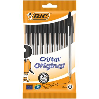 Tesco Bic cristal pens black 10 pack offer