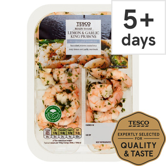 Tesco Tesco lemon & garlic king prawns 150g offer