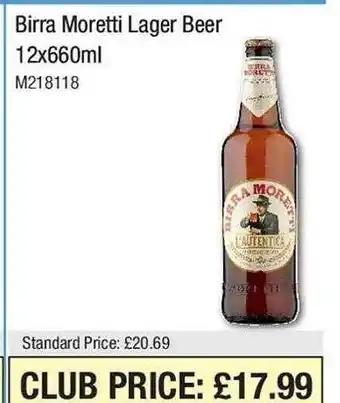 Makro Birra moretti lager beer offer