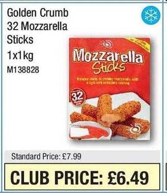 Makro Golden crumb 32 mozzarella sticks offer