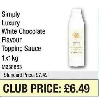 Makro Simply luxury white chocolate flavour topping sauce offer