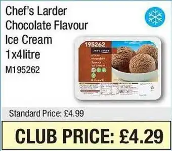 Makro Chef larder chocolate flavour ice cream offer