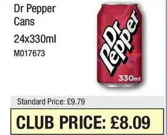 Makro Dr pepper cans offer