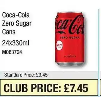 Makro Coca-cola zero sugar cans offer
