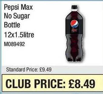 Makro Pepsi max no sugar bottle offer