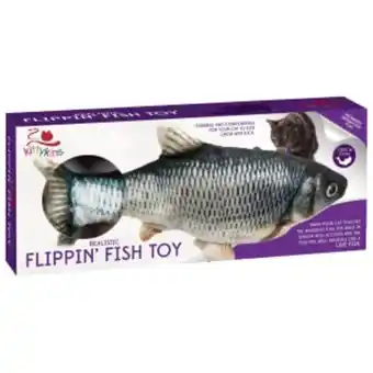 B&M Stores Kittykins realistic flippin' fish toy - green offer