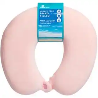 Home Bargains Travel shop: memory foam travel pillow - pink offer