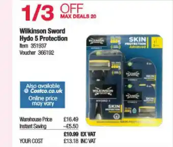 Costco Wilkinson Sword Hydo 5 Protection offer