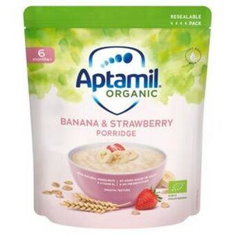 Sainsbury's Aptamil organic banana & strawberry porridge 6 months+ 180g offer