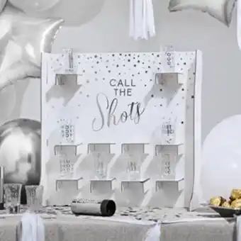 Home Bargains Let's party: shot wall - silver offer