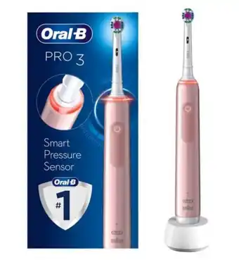 Boots Oral-b pro 3 3000 - pink electric toothbrush designed by braun offer