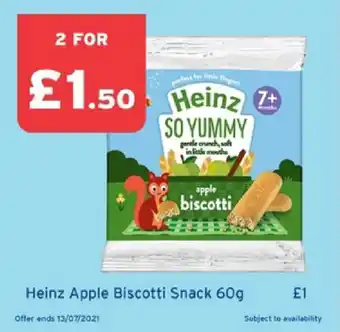 One Stop Heinz Apple Biscotti Snack 60g offer