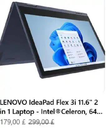 Currys PC World Lenovo IdeaPad Flex 3i 11.6" 2 In 1 Laptop -Intel Celeron, offer