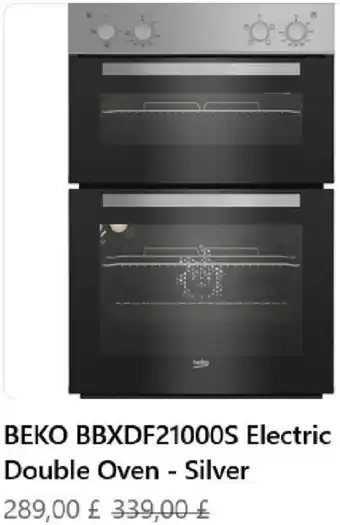 Currys PC World Beko BBXDF21000S Electric Double Oven - Silver offer