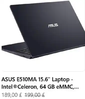 Asus E510MA 15.6" Laptop - Intel Celeron, 64 Gb Emmc