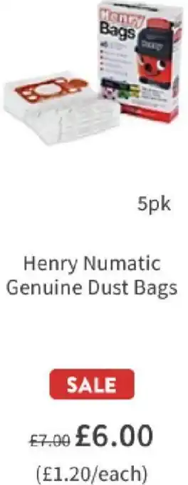 Henry Numatic Genuine Dust Bags