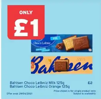 One Stop bahilsen Choco Leibniz Milk 125g, Orange 125g offer