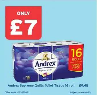 One Stop Andrex Supreme Quilts Toilet Tissue 16 roll offer