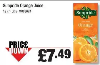 Makro Sunpride Orange Juice 12x1L offer