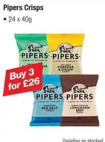 Makro Pipers Crisps 24x40g Buy 3 offer