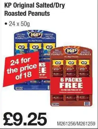 Makro KP Original Salted/ Dry Roasted Peanuts 24x50g offer