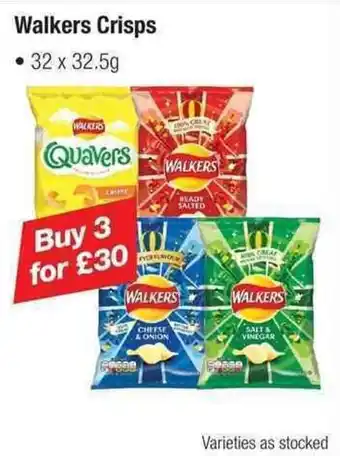 Makro Walkers Crisps 32x32.5g Buy 3 offer