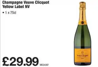 Makro Champagne Veuve Clicquot Yellow Label NV 1x75cl offer