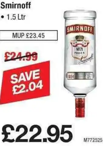 Makro Smirnoff 1.5L offer
