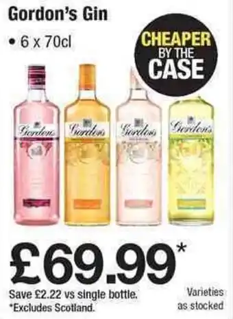 Makro Gordon's Gin 6x70cl offer