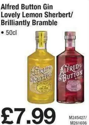 Makro Alfred Button Gin Lovely Lemon Sherbert/ Brilliantly Bramble 50cl offer
