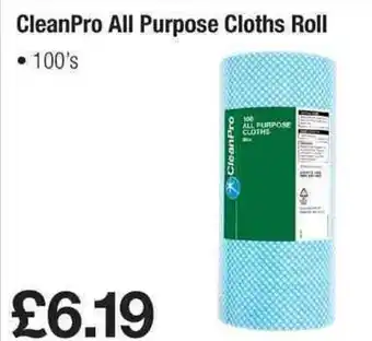 Makro CleanPro All Purpose Cloths Roll 100's offer