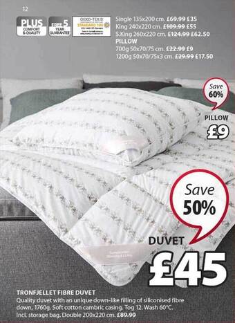 JYSK Tronfjellet fibre duvet offer