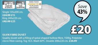 JYSK Ulvik fibre duvet offer