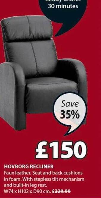 JYSK Hovborg recliner offer