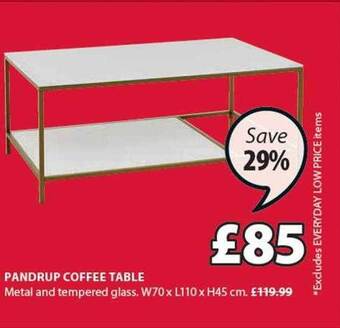 JYSK Pandrup coffee table offer
