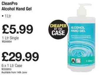 Makro CleanPro Alcohol Hand Gel 1L offer