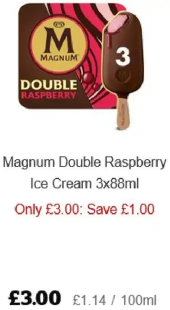 Sainsbury's Magnum Double Raspberry Ice Cream 3x88ml offer