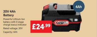 Lidl 20v 4ah battery offer