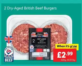 Lidl 2 dry-aged british beef burgers offer