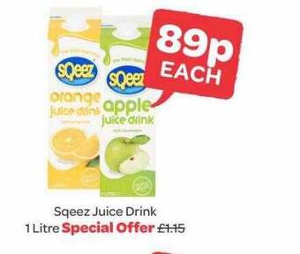 Spar Sqeez juice drink offer