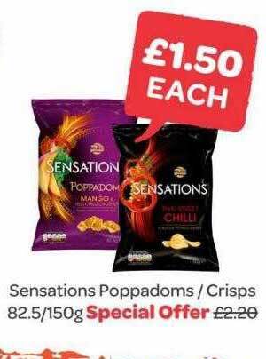Spar Sensations poppadoms crisps offer