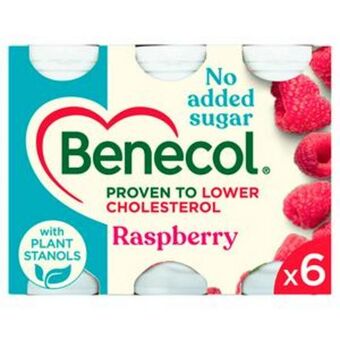 Sainsbury's Benecol raspberry no added sugar yogurt drink 6x67.5g offer